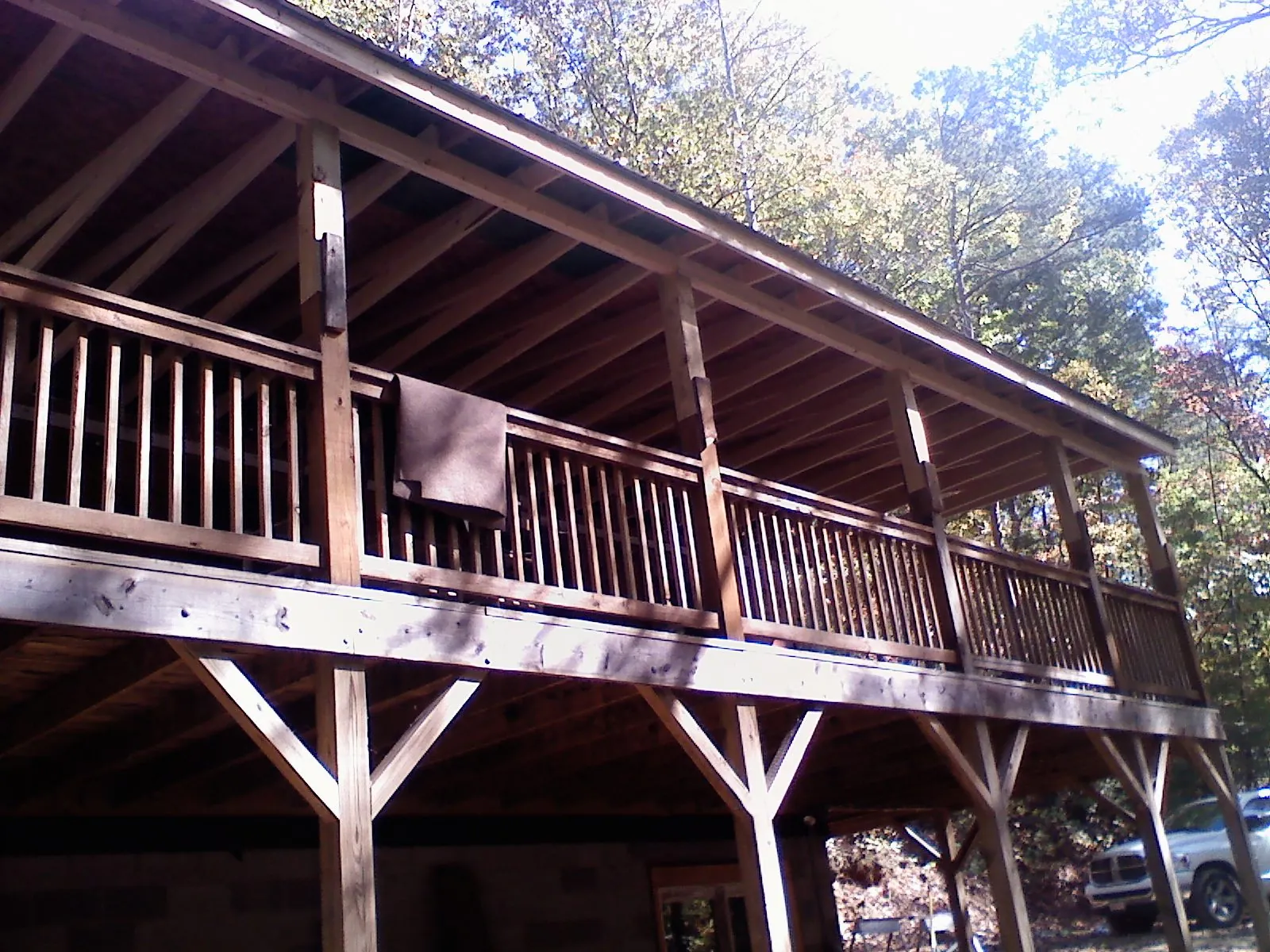 Timber framing under a new elevated porch and deck — Roof Leak Repair in Du Pont by Roofing Brothers